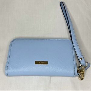 Aldo | Wristlet Light Blue Gold Wallet